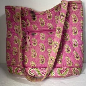 Vera Bradley Quilted Paisley Bermuda Pink Tote Bag Retired Handbag Purse
